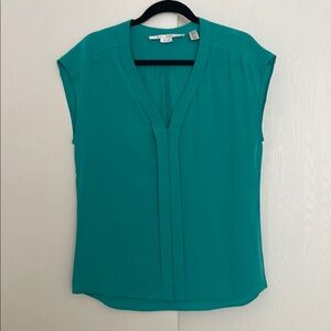 Women's Teal Silk Blouse